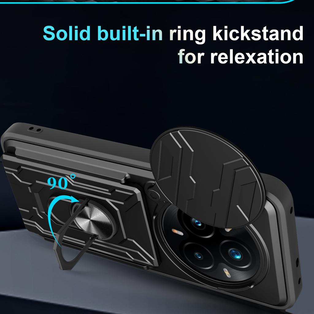 Для Realme 14 Pro+ 5G Чехол PC+TPU Подставка Задняя крышка телефона со шторкой для камеры