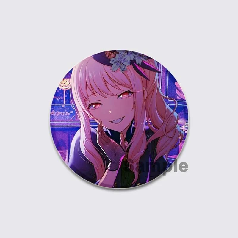 32/44/58mm Anime Mizuki Akiyama Badges Project SEKAI Brooch Round Brooches Jewelry Creative Art Pins for Backpack Decor Gift Accessory