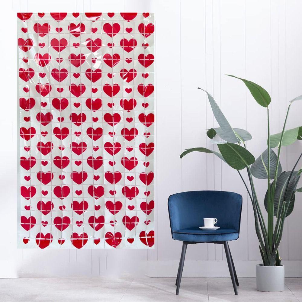 Hanging Valentine's Day Party Backdrop Foldable Streamers Curtains Valentines Day