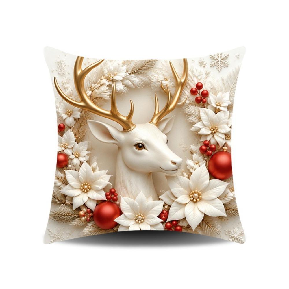 45x45cm Christmas Pillow Covers Detachable Soft Holiday Cushion Case Sofa House Room