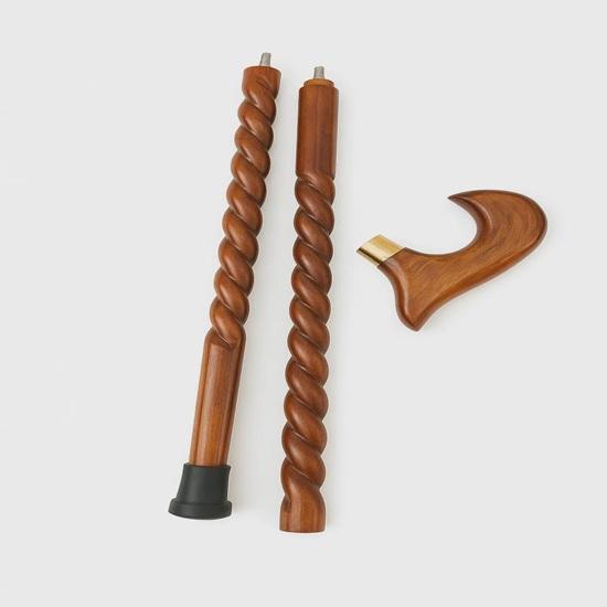 Hand Carved Wooden Walking Cane: Grape  Vines Handle, Artisan Crafted