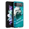 Ocean Animal Cute Dolphin Case For Samsung Galaxy Z Flip 7 6 5 4 3 z Flip7 Flip6 Flip5 Flip4 5G Phone Cover Flip3 Folding Coque