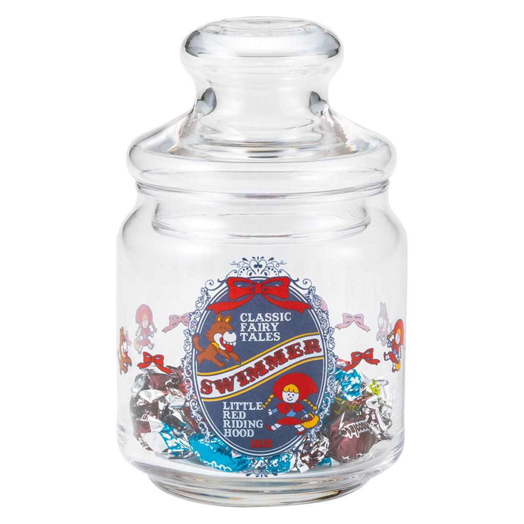 Sun Art Glass Storage Little Red Riding Hood Made In "SWIMMER" Container/Canister, 500ml, Design, Japan, SAN3667-1