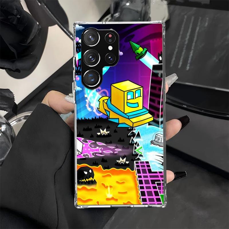 Geometry Dash Game Phone Case for Samsung Galaxy S25 Edge S24 Ultra S23 Plus S22 S20 FE S10 + Soft Print Cover Coque