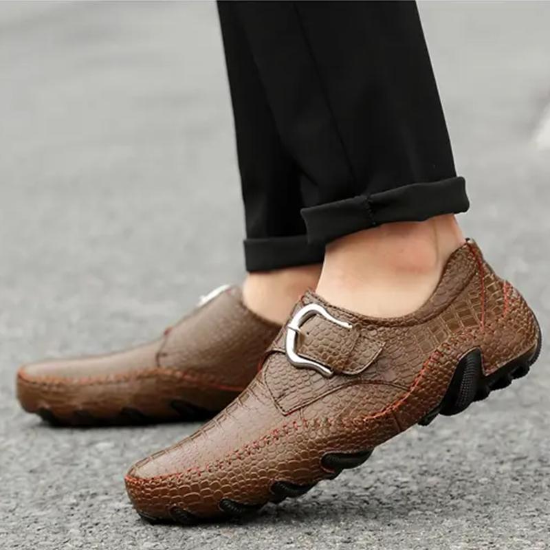 Модные зимние теплые меховые мокасины мужские кожаные повседневные туфли мужские прогулочные туфли нескользящие толстые подошвы теплые мужские кроссовки кожаные мокасины