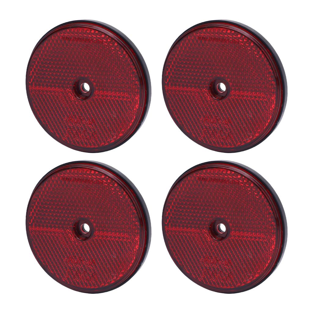 4 шт. Безопасные светоотражатели Красные круглые 72 мм диаметром с винтом для почтовых ящиков, подъездных путей, туннелей, столбов, автомобилей, прицепов, красные