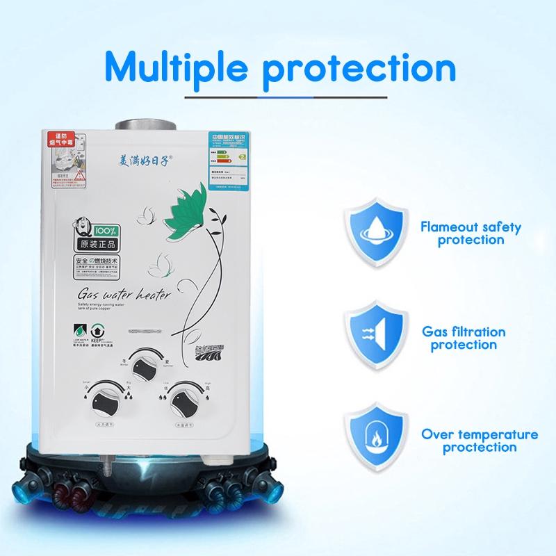 10KW 6L Многофункциональный настенный водонагреватель Газовый безрезервуарный водонагревательТермостат Быстрый нагрев Горячий душ