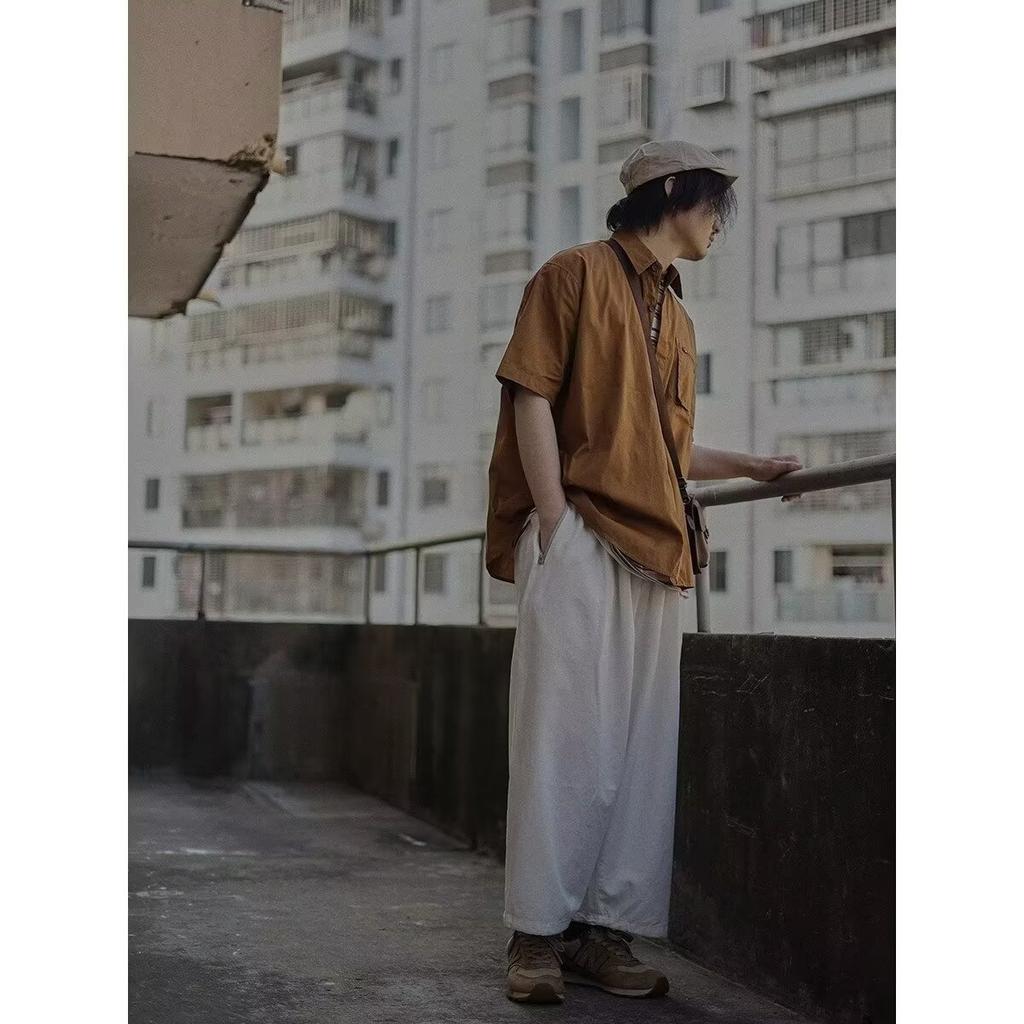 Замшевая рубашка с коротким рукавом для мужчин на лето, новая американская ретро-рубашка для пары с коротким рукавом, свободная и модная