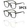 3Pcs Transparent Computer Glasses Frame Women Men Anti Blue Light Square Eyewear Blocking Glasses Optical Spectacle Eyeglass