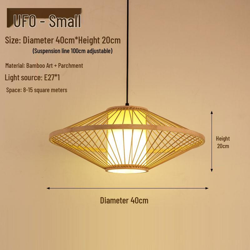 Retro Zen Bamboo Weaving Pendant Lamp for Restaurants & Teahouses