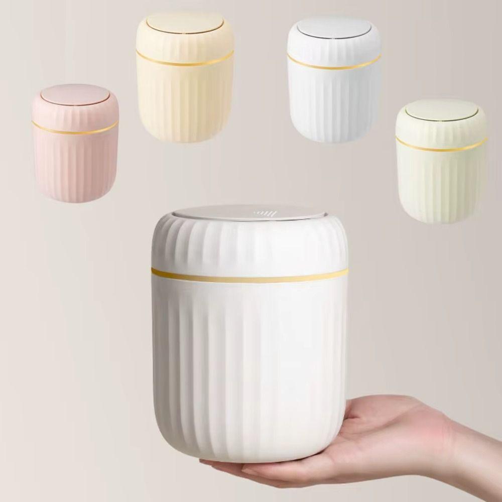 Round/Triangle Mini Desktop Trash Can Press Type Plastic Waste Bin Desk Storage Box Home Supplies