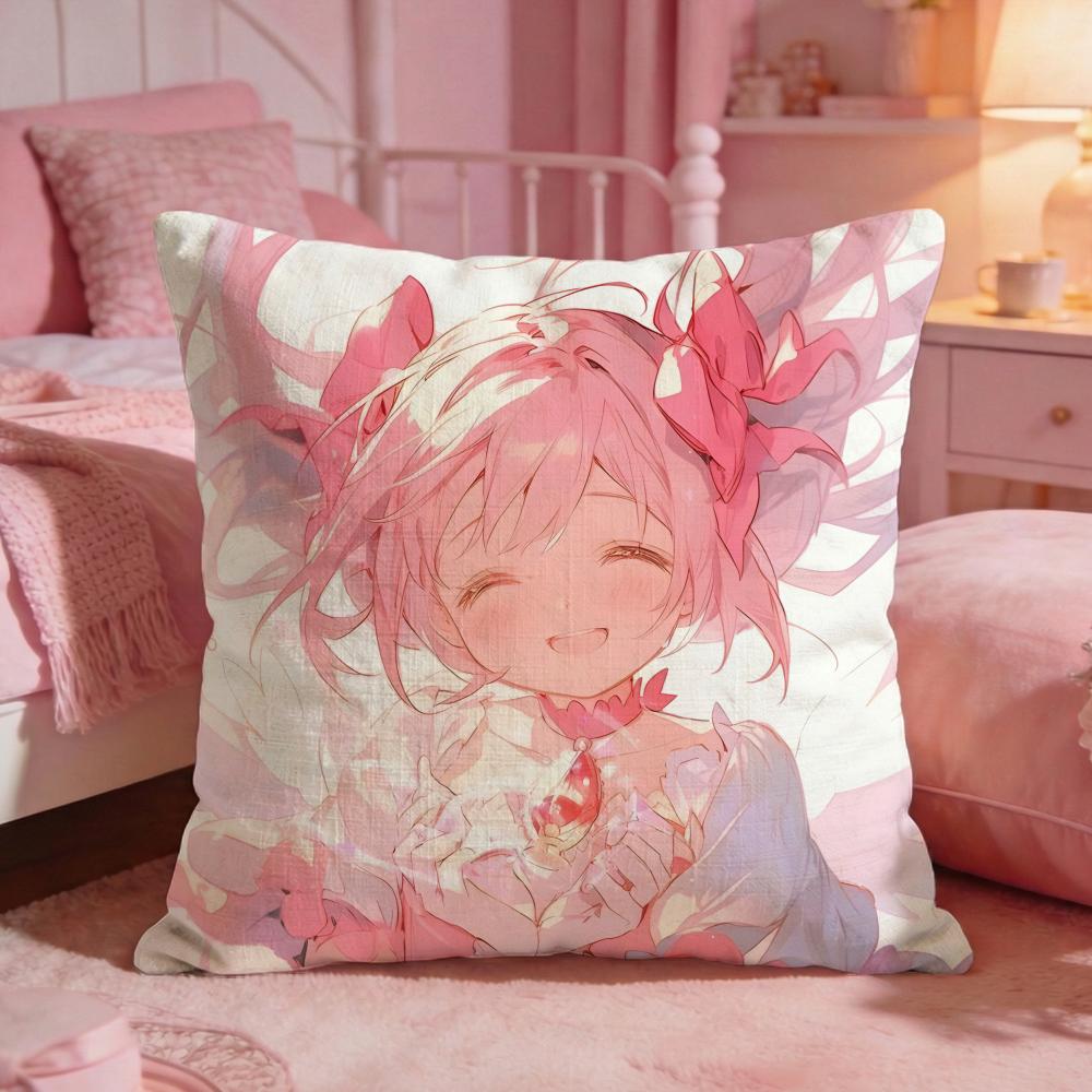 PPuella Magi Madoka MMagicas Наволочка Премиум Комфорт Двусторонняя Подушка - Дизайн Два в Одном Для Любой Комнаты и Салона Автомобиля