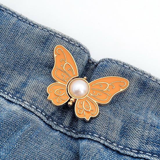 Утягивающие пояса для брюк, пуговицы-бабочки, цветки, не требующие шитья, булавки, регулируемая пряжка для талии, удлинитель для брюк, зажим для талии для свободных джинсов, юбок