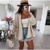 Autumn Knitted Women's Cardigan V-neck Long Sleeved Casual Women's Loose Coat