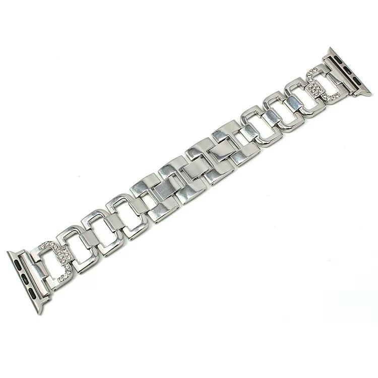 Модный простой ремешок D для Apple Watch 38/40/41мм 42/44/45/49мм Металлический ремешок-цепочка с бриллиантами Съемный