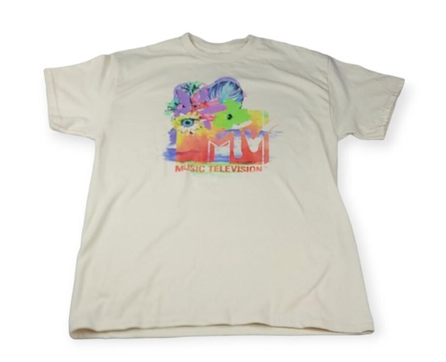 MTV Summer Beach Abstract Retro Mens T Shirt Music Television Size L Large Unisex T-Shirt