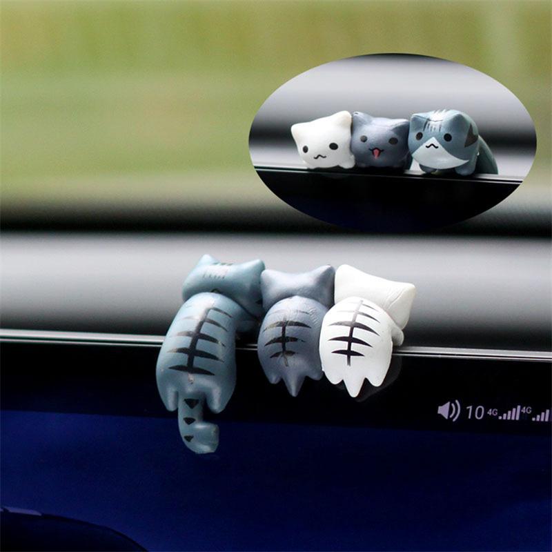 6Pcs Creative Cute Car Inner Ornament Center Console Cartoon Doll Tripper Decoration