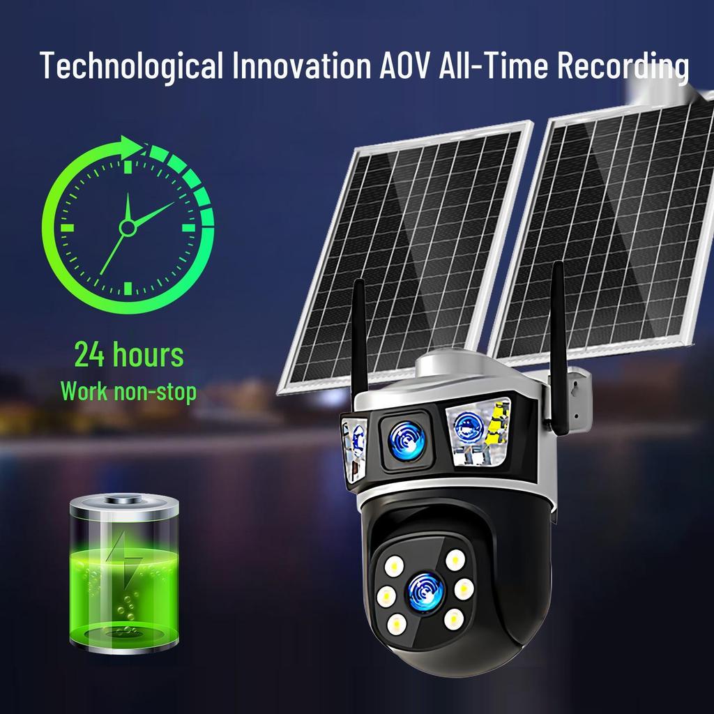 Ultra HD Solar-Powered Night Vision Surveillance Camera with Remote Mobile Access