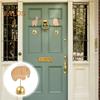 Wooden Door Bell Animal Shape Wind Chime Hanging Metal Bell with Suction Cup for Home Front Door Entrance Wall