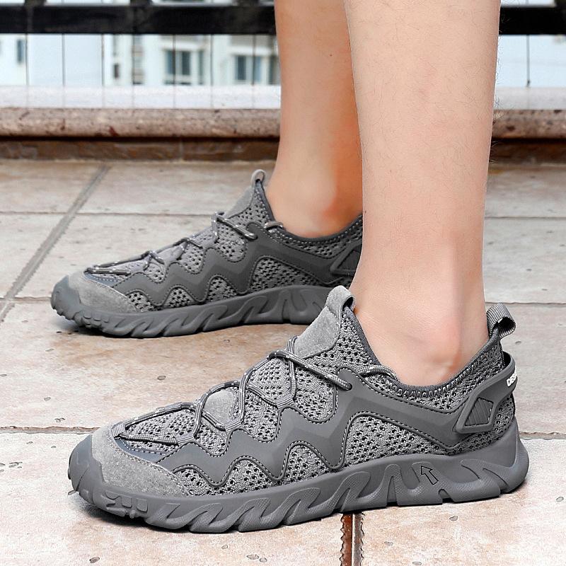 Мужская обувь Новые летние модные сетчатые дышащие туфли с вырезами, уличная повседневная спортивная обувь для скалолазания, сандалии
