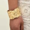 Vintage Metal Irregular Wrinkled Open Bangles For Women Men Punk Hip Hop Gold Color Wide Texture Cuff Bracelets Jewerly