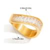 Yori White Square Cubic Zirconia Wave Ring 18k Gold Color Pvd Plated Stainless Steel Fashion Finger Jewelry Accessories Gift
