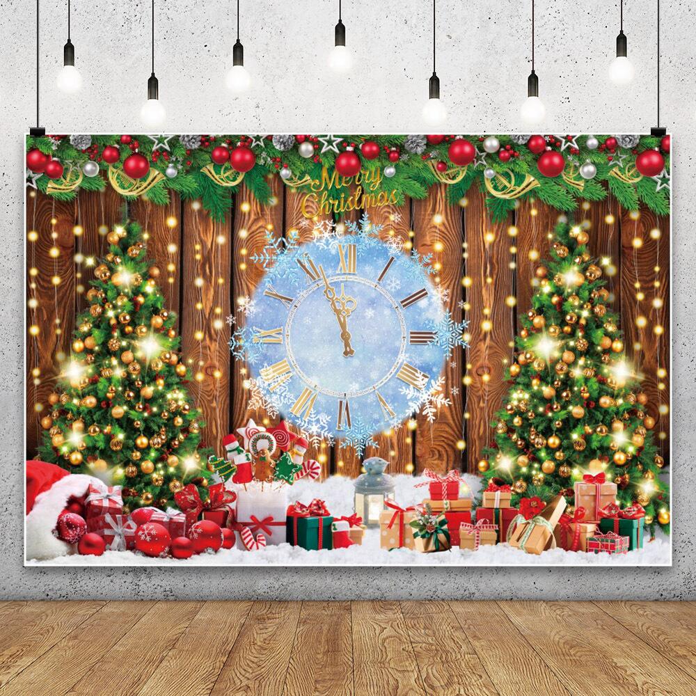 Winter Snowflake Christmas Photography Backdrop Decor Xmas Pine Tree Snowman Glitter Merry Christmas Party Photo Background Prop