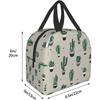 Lunch Bag Green Cute Cactus Reusable Water-Resistant Cooler Lunch Tote Box, Boys Girls Cute Container Lunch Bag School Office