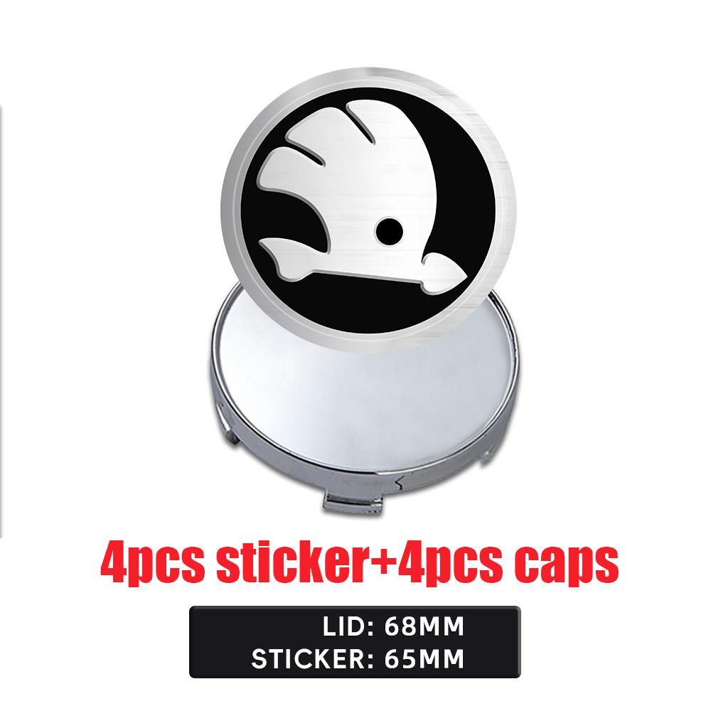 2025 Новые 4 шт. 56/60/65/68 мм Колпачки ступицы колеса Наклейка Накладка на диск колеса Для Skoda Octavia A5 3 2 VRS Vision Kodiaq Favorit Rapi