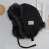Утепленная ветро- и холодозащитная шапка-молния, зимняя женская уличная флисовая шапка с защитой ушей, плюшевая лыжная шапка