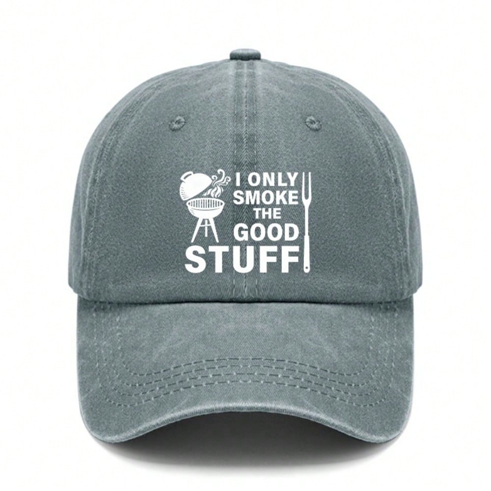 Grill Master Baseball Cap - I Only Smoke The Good Stuff Print Adjustable Unisex Polyester Casual Outdoor Sports Hat For Bbq Lovers Dads Gift
