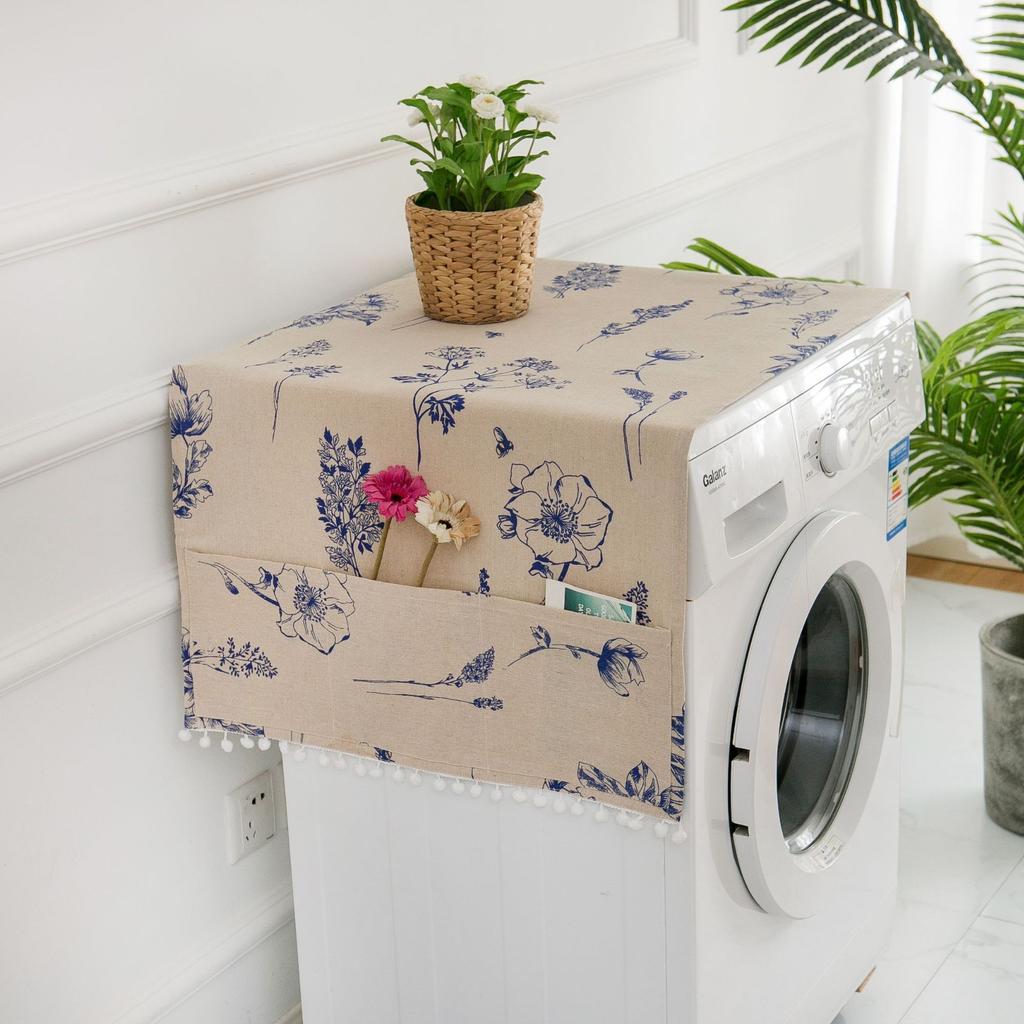 Table Cover Waterproof Dryer Covers for The Top Fridge Dust Cover Anti-slip Washer and Dryer Top Covers for Home and Kitchen Dust-proof