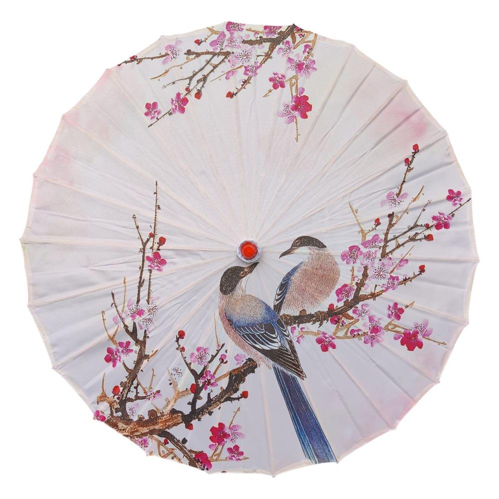 Vintage 70 cm Silk Cloth Women Umbrella Handheld Folding Classical Oil Paper Umbrella Rainproof Decorative Costume Parasol Party