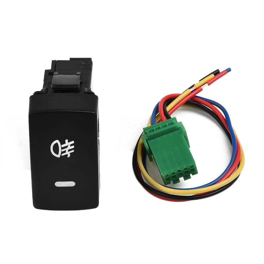 Black 5-Pin LED Car Push Button Fog Light Switch W/ Wire Plastic For Honda For Civic For Accord For CRV 23x43x60mm Interior Part