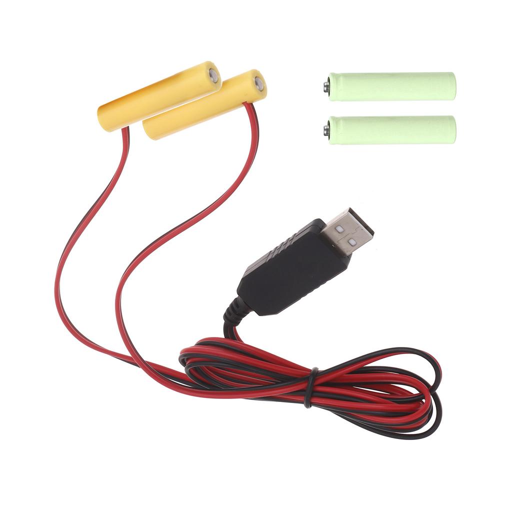USB To 1.5V 3V 4.5V 6V Dummy Battery Power Cable for LR03 AAA Battery Eliminators for LED Light Radios Toy Clocks