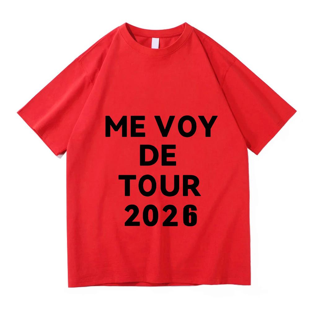 Росала Розалия Me Voy De Tour 2026 Футболка с коротким рукавом Женские футболки Круглый вырез Свободная Повседневная Унисекс Футболка Уличная одежда