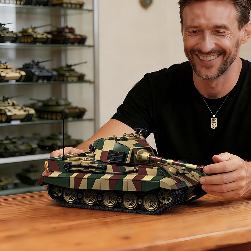 Военный Тяжелый Танк Королевский Тигр 2 Строительные Блоки MOC Армейская Бронетехника DIY Сборка Кирпичики Образовательная Игрушка Подарок для Взрослых 1780шт