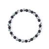 Браслет Jbans Classic из смешанных драгоценных камней: зеленый фантом и черный оникс, 6 мм (C2201-Ac902_Gn)