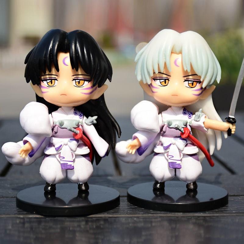 New Inuyasha Anime Figure Higurashi Kagome Miroku Sesshoumaru Action Version Toys Pvc Model Doll Gifts Kids Q for Poseable Articulated Scale 2