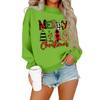 Women's Casual Fashion Round Neck Long Sleeve Christmas Printed Sweatshirt