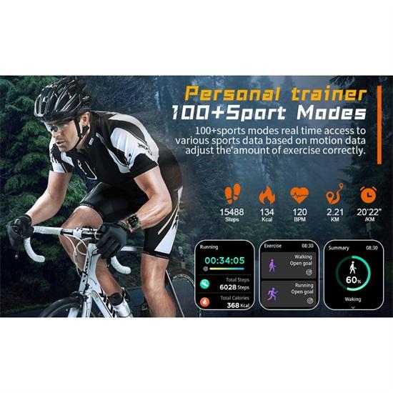 SACOSDING Apollo-002s-A Men 2.0inch Large Screen Compass Bluetooth Call Outdoor Sports Watches Fitness Smartwatch Women