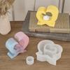 DIY Heart Shaped Candle Ornament Silicone Mold Candle Holder Base Ornament Plaster Cement Resin Mold Home Decoration