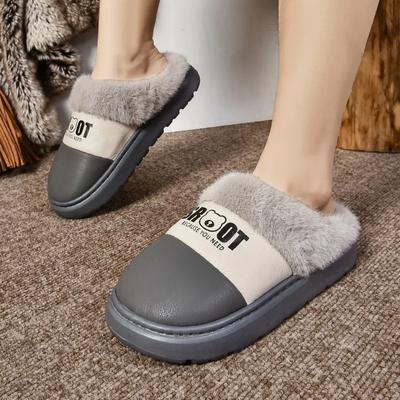 Обувь женская 2024 новые закрытые носки женские тапочки зимние плюшевые флисовые для тепла смешанные цвета домашние повседневные тапочки на плоской подошве