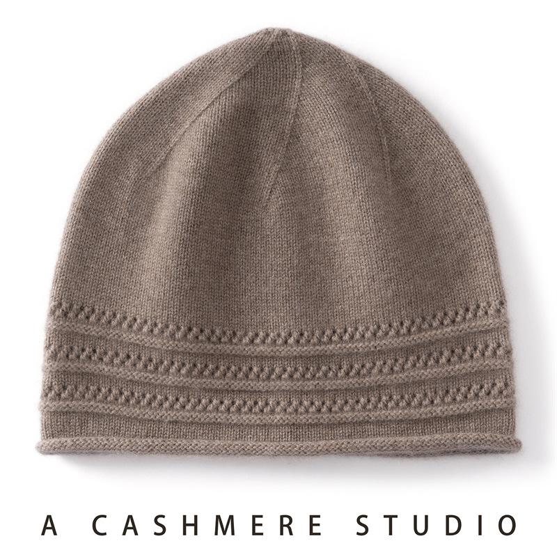 Autumn and winter cashmere hat women's warm knitted hat cashmere knitted hat winter women's cold-proof cashmere warm knitted hat