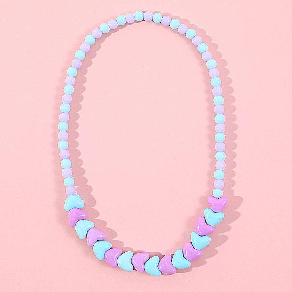 Детский комплект из цветочного ожерелья и браслета – цветные акриловые бусины