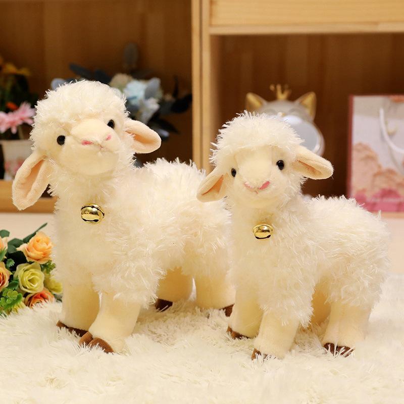 Eid Ramadan Sheep Plush Doll Adorable Standing Bell Lamb Stuffed Toy Non-toxic Soft Plushie for Kids Birthday Gift Party Decor