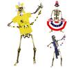 12ft Memorial Day Skeleton Clothing Accessories Patriotic Independence Day Skeleton Costume Set for 4th of July Decoration