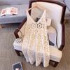 2024 New Dress Women Knitting Lace Long Hollow Out Sexy Vest O-Neck Hollow Summer Style Tops Tees Loose Basic