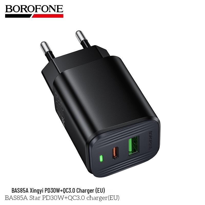 BOROFONE BAS85A Двухпортовое быстрое зарядное устройство PD30W+QC3.0 C to C EU Стандартный комплект