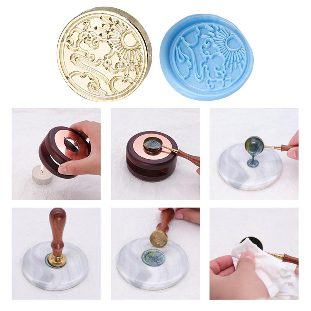 Uk* Серия Star Moon Штамп Голова Пригласительный Конверт Эмаль Восковая Голова для Свадьбы